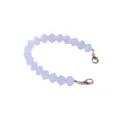 Clear faceted acrylic beads purse chain detail with gold lobster clasps for handbags. - Luminous White
