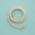 Acrylic bamboo style bag strap with gold beads and lobster clasps for crossbody bags. - 120 cm / Topaz Yellow