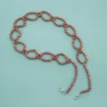 Pink beaded bag strap and phone chain with metal clasps for daily stylish accessories main view - Dual-color Pink