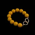 23mm yellow round bead handbag strap replacement gold clasp short shoulder bag accessory - Earthy Yellow