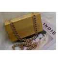 Wooden box clutch bag with chunky resin chain strap fashion chic shoulder bag stylish accessory - Small Natural Color