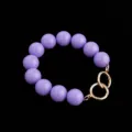 Purple round bead handbag strap replacement chain stylish acrylic purse handle accessory - Purple