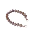 Acrylic faceted bead handbag chain detail showing the marble texture and gold clasps. - Two-tone Dark Brown