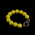 23mm yellow round bead bag strap accessory, stylish replacement handle for shoulder handbags. - Yellow