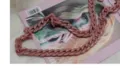 Trendy pink acrylic chain strap for women bags, stylish resin chunky chain handbag accessory. - Two-Tone Pink