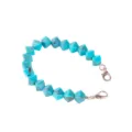 Acrylic geometric bead bag chain with gold clasps, stylish replacement strap for handbags. - Turquoise