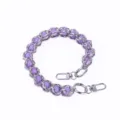 Purple acrylic bead metal bag chain replacement strap for handbag phone case 40cm - B109 Purple