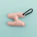 Portachiavi con lettera H in pelle PU rosa con gancio in metallo nero, ciondolo borsa alfabeto. - Stile Lettera N
