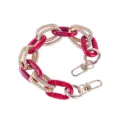 Acrylic and metal chain strap DIY bag handle red gold phone case chain accessory stylish - With Clasp 30cm / Dual-color Red