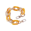 DIY acrylic metal chain strap for phone case handbag colorful chunky link accessory replacement. - With Clasp 30cm / Two-Tone Turmeric