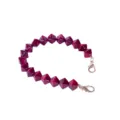 Dark red acrylic faceted bead replacement chain 30cm with metal clasps for handbag - Two-tone Wine Red