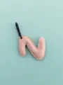 Portachiavi con lettera in pelle PU rosa, ciondolo borsa alfabeto e anello portachiavi. - Stile Lettera Z