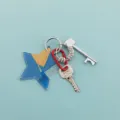 Star PU leather keychain bag charm with metal key ring and bottle opener detail. - Bottle Opener Key Style (B397-4)