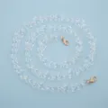 Clear acrylic bag chain strap replacement with gold lobster clasps for crossbody purse handbag. - Clear