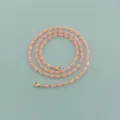 Long Beaded Bag Chain Pink Cylinder Beads Acrylic Gold Tone Clasp Elegant Handbag Accessory - 120 cm / Orange