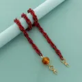 Red acrylic bag chain DIY shoulder strap with amber lantern bead and gold lobster clasps - Dual-color Red