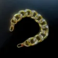 Gold Cuban chain bag strap rhinestone decorative chain phone case accessory stylish jewelry - Gold (bl-v653)