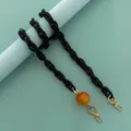 Catena per borsa in acrilico nero con perla lanterna gialla tracolla accessorio DIY - Nero