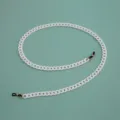 White acrylic glasses chain stylish eyeglasses holder strap with anti-slip silicone loops - Solid White