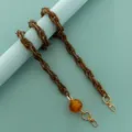 Catena borsa in acrilico marrone perla lanterna accessorio DIY cinturino telefono elegante - Marrone fiocco di neve
