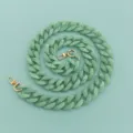 Sangle de sac en acrylique vert chaîne en résine épaisse DIY bandoulière de rechange dorée - Vert Néon