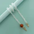 Catena per borsa in acrilico trasparente con perla ambrata e chiusure dorate fai da te. - Trasparente