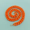 Oranger Acryl breiter Taschenkettenriemen, Resin DIY Handtaschen Ersatzriemen mit goldnen Schnallen. - Mattorange