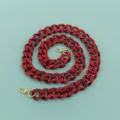Grande sangle de chaîne de sac en résine acrylique rouge, chaîne épaisse accessoire de bricolage. - Rouge Bicolore