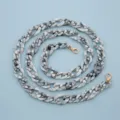 120cm marble acrylic bag chain crossbody strap fashionable phone chain decorative strap - Two-tone White