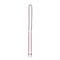 Burgundy 120cm wooden bead braided phone lanyard cross-body strap accessory model - Wine Red