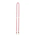 Red braided phone lanyard with wooden beads, 120cm crossbody strap variant for women. - Red