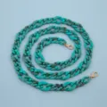 120cm acrylic bag chain turquoise marbled shoulder strap for crossbody handbag purse phone case strap - Turquoise