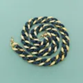 Grosse Acryl Kettenriemen fuer DIY Tasche, 4x3.3cm breiter Schultergurt mit Karabiner. - Mattblau Gemischt Gold