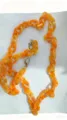 120cm marbled orange acrylic bag chain, stylish resin crossbody strap for phone case and purse. - Stone Yellow