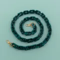 Catena per Borsa in Acrilico Verde Scuro Cinturino di Ricambio DIY per Custodia Telefono - Verde Pavone