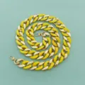 Großer gelber Harz Acryl Taschengurt dekorative Kette für DIY Handtaschen Ersatz - Matte Gelb Gemischt Gold
