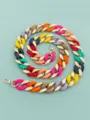 Bunte Acryl Handtasche Kette klobiger Harz Gurt DIY Schulter Ersatzgurt 4cm lang - Matt Mehrfarbig Gemischt Gold