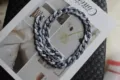 Chic marble pattern acrylic chain strap, fashionable chunky resin chain for bags and purses. - Two-Tone White