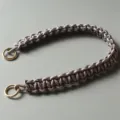 Geflochtener Handtaschen Ersatzgurt 60cm mit goldenen Metallringen für Schultertaschen grau. - 60CM / Alt Hellgrau