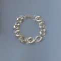 Geometric transparent acrylic and gold metal chunky chain necklace for women fashion stylish - Transparent & Gold