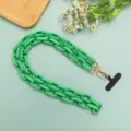 Grüne Acryl Kette Kordel für Handytasche oder Tasche, mattes Design, trendiges Zubehör. - Langer Stil / Grün