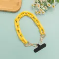 Gelbe matte Handykette Taschengurt Acryl dicke Kette schicke Accessoires fuer Alltag - Kurzer Stil / Gelb