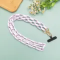 Pastellviole matte Acryl-Kettenriemen für Handyhülle oder Handtasche, vielseitiges trendiges Accessoire. - Langer Stil / Taro Lila