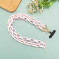 Rosa matte Acryl Kette für Handyhülle und Tasche vielseitig süßes dekoratives Zubehör Design - Langer Stil / Pfirsichmilchrosa