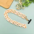 Acryl Kettengurt für Handyhülle und Handtasche, hellpfirsichfarbenes modisches Zubehör. - Langer Stil / Pampelmuse Orange