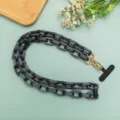 Matte dunkelgraue grobe Kette Gurt Vielseitige Taschen Kette Handyhülle Lanyard Zubehör - Langer Stil / Mitternachtsschwarz