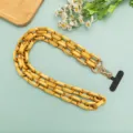Goldene matte grobe Kette Taschengurt und Handy-Lanyard mit Karabinerhaken Zubehör. - Langer Stil / Pures Gold