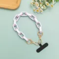 Lila Acryl Kette Armband fur Handytasche und modische Umhaengetaschen, mattes Design. - Kurzer Stil / Taro Lila