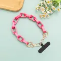 Rosa matte Acryl Kettengruen fuer Handyhuetchen und Handtaschen Mode Accessoires stil - Kurzer Stil / Rosarot
