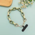 Matte grüne grobe Kette für Taschen und Handyhüllen, stilvolles vielseitiges Accessoire. - Kurzer Stil / Bronze
